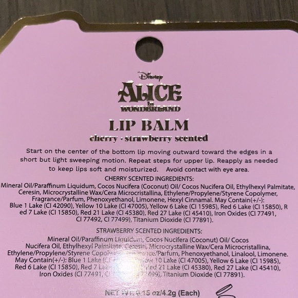 Alice in Wonderland Lip Gloss and Lip Balm Set NEVER OPENED - Picture 7 of 7